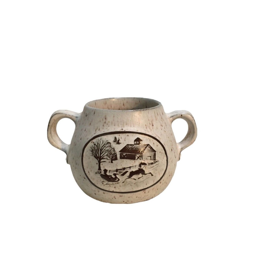 Onion River Pottery 2 handle soup/ mug